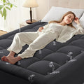 Anluoer Memory Foam Mattress Topper Full for Back Pain, Rayon Derived from Bamboo Pillow Top Mattress Topper for Hot Sleepers,Cooling Mattress Pad with 8-21" Deep Pocket, 54x75 Inches, Dark Grey