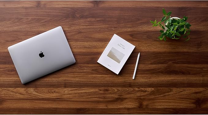 Kaboon Universal Tabletop 45"x20", Solid One-Piece Melamine Table Top, L-Desk Floating Desk DIY, Home and Office, Walnut