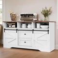 YITAHOME Buffet Cabinet with Drawers, 59" Large Sideboard Buffet Storage Cabinet with Shelves and Doors, Modern Farmhouse Coffee Bar Station Wood Kitchen Table for Kitchen, Dining Room, White