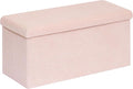 30.1" Storage Ottoman Bench - Foldable Foot Rest Stool Bedroom Bench for Living Room, Entryway-Pink
