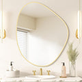 WallBeyond Asymmetrical Mirror, Irregular Wall Mirror for Bathroom, Abstract Wall Mirrors Decorative for Bedroom Living Room Entryway Hall, Mirrors for Wall Decor 28" H x 23" W, Gold
