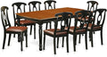 East West Furniture DOKE9-BCH-LC 9 Piece Dining Table Set Includes a Rectangle Dining Room Table with Butterfly Leaf and 8 Faux Leather Upholstered Chairs, 42x78 Inch, Black & Cherry