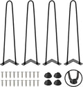TEN49 Heavy Duty Hairpin Table Legs - 20 Inch Industrial Black Furniture Legs - Solid Rods Metal Legs for Table - Fit for Mid-Century Modern Desk, Bed End, Coffee Table Feet, TV Stand, Chair Legs