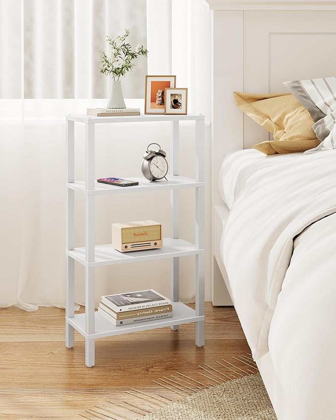 TUTOTAK Small Side Table, Narrow End Table, Skinny Sofa Table, Slim Nightstand, Couch Table, Living Room, Bed Room, White TB01BW078