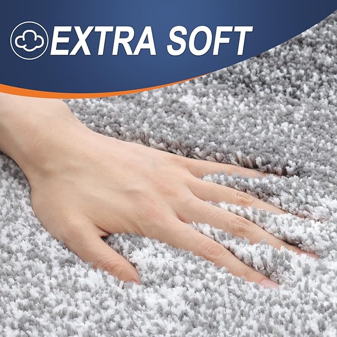OLANLY Bathroom Rugs Mat 24x16, Extra Soft Absorbent Microfiber Bath Rugs, Rubber Backing, Quick Dry, Machine Washable Bath Mats for Bathroom Floor, Tub and Shower, Home Decor Accessories, Grey