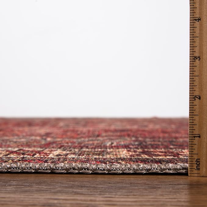 Keen Home Design 6x9 Rug - Machine Washable Area Rug with Non-Slip Backing, Ideal for Living Room, Dining Room, Bedroom - Vintage, Easy Clean, Durable, Low Pile Rug - (6' x 9')