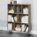 Bookshelf, 3-Tier 8 Cube Open Wooden Book Shelf with Legs, Floor Standing Office Bookcase, Wooden Bookcase for Office Furniture, Cubby Storage Organizer for Living Room/Bedroom