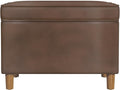 Home Decor | Dinah Collection Modern Storage Ottoman | Ottoman with Storage for Living Room & Bedroom(Brown Faux Leather)