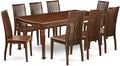 East West Furniture DOIP9-MAH-W 9 Piece Dining Room Furniture Set Includes a Rectangle Wooden Table with Butterfly Leaf and 8 Kitchen Dining Chairs, 42x78 Inch, Mahogany