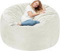 Homguava 6 FT Bean Bag Chair: 6' Bean Bags with Memory Foam Filled, Large Beanbag Chairs Soft Sofa with Dutch Velvet Cover-Beige