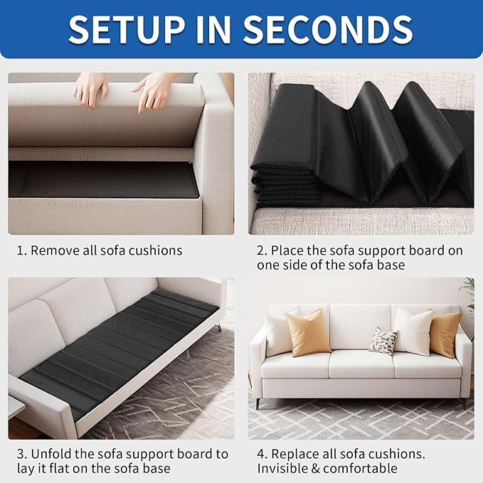 Heavy Duty Sofa Cushion Support Board for Sagging Sofas, 19''x 23'' Laminated Wood Sofa Cushion Support Board, Deep Support and Seat Protection