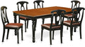 East West Furniture DOKE7-BCH-LC 7 Piece Dining Room Furniture Set Consist of a Rectangle Wooden Table with Butterfly Leaf and 6 Faux Leather Upholstered Chairs, 42x78 Inch, Black & Cherry