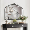 Wall Mirror Window Decorative Traditional Mirrors Antique Arched Farmhouse for Living Room Bedroom Entryway Bathroom Vanity 30 * 36 * 1.2,Black