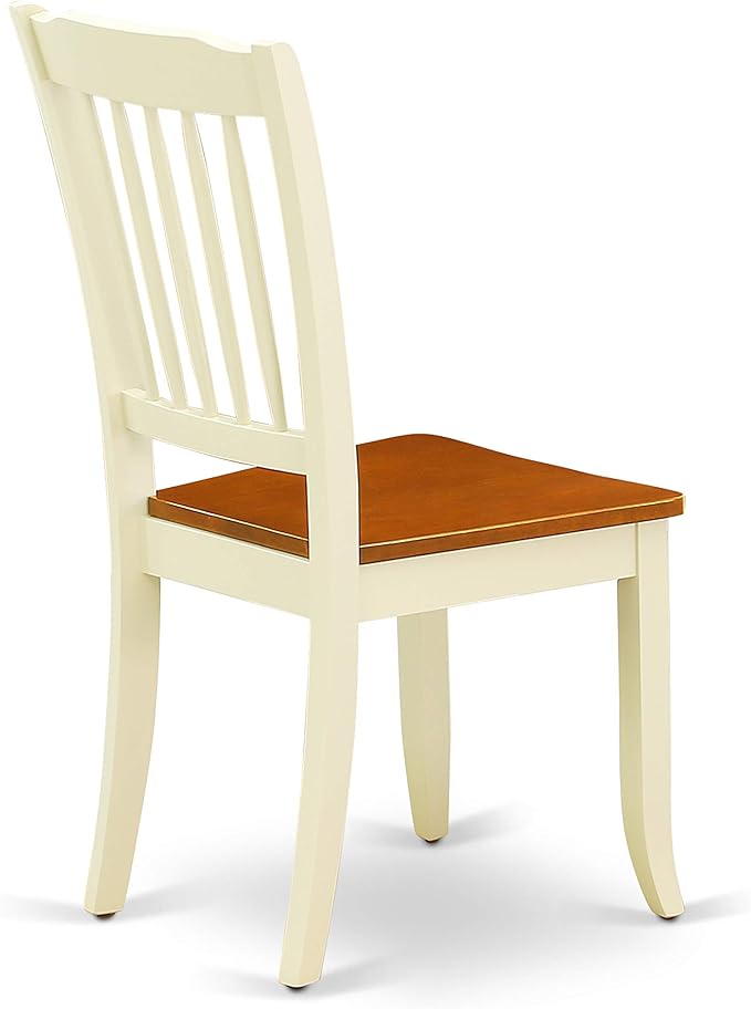 East West Furniture QUDA5-BMK-W 5 Piece Kitchen Table Set for 4 Includes a Rectangle Dining Room Table with Butterfly Leaf and 4 Solid Wood Seat Chairs, 40x78 Inch, Buttermilk & Cherry