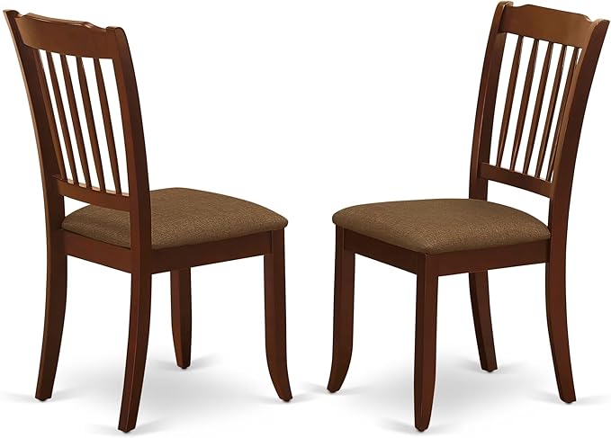 East West Furniture MZDA3-MAH-C 3 Piece Kitchen Table Set for Small Spaces Contains a Rectangle Dining Table with Dropleaf and 2 Linen Fabric Upholstered Chairs, 36x54 Inch, Mahogany