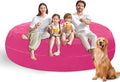 7FT Bean Bag Chair with Ultra Soft Velvet Cover Bean Bag Sofa with Memory Foam Bean Bag Chairs with Large Size Lazy Sofa for Dorm Office Living Room Bedroom Hot Pink 7'