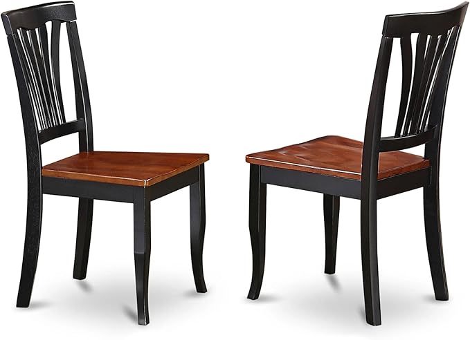 East West Furniture ANAV3-BLK-W 3 Piece Kitchen Table Set for Small Spaces Contains a Round Dining Table with Pedestal and 2 Dining Room Chairs, 36x36 Inch, Black & Cherry