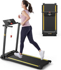 UREVO Treadmill with Desk Workstation, Walking Pad Treadmills for Home Office, Under Desk Compact Design Treadmill with HIIT Programs, Remote Control, LED Display