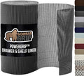 GORILLA GRIP powerGRIP Drawer Shelf and Cabinet Liner, Thick Strong Hold, Non-Adhesive Liners Protect Kitchen Cabinets and Cupboard, Bathroom Drawers, Easy Install, Breathable Mat, 12" x30', Charcoal