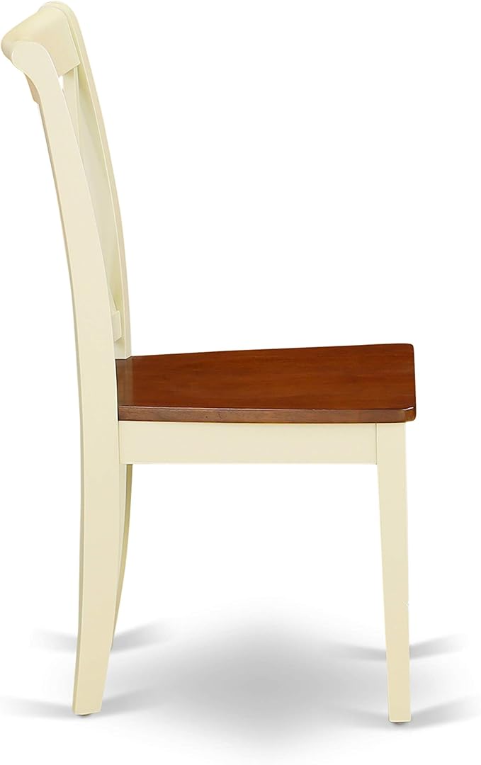 East West Furniture DOCL7-BMK-W 7 Piece Dining Room Furniture Set Consist of a Rectangle Wooden Table with Butterfly Leaf and 6 Kitchen Dining Chairs, 42x78 Inch, Buttermilk & Cherry