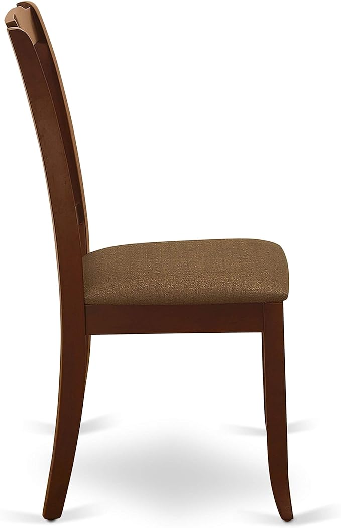 East West Furniture MZDA5-MAH-C 5 Piece Kitchen Table Set for 4 Includes a Rectangle Dining Table with Dropleaf and 4 Linen Fabric Dining Room Chairs, 36x54 Inch, Mahogany