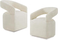 Upholstered Dining Chairs with Removable Casters Barrel Side Armchair with Rollers for Diningroom Bedroom Livingroom Reading Room, Cream Beige, 2PCS