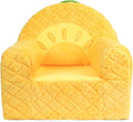 Toddler Chair, Comfy Foam Kids Couch with Soft Velvet Cover, Toddler Couch with Cute Pineapple Design for Gaming and Studying, Kids Sofa for Boys and Girls