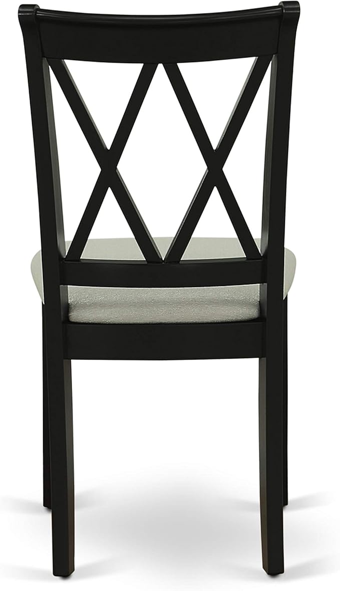 East West Furniture LGCL5-BLK-C 5 Piece Dining Table Set for 4 Includes a Rectangle Kitchen Table with Butterfly Leaf and 4 Linen Fabric Dining Room Chairs, 42x84 Inch, Black