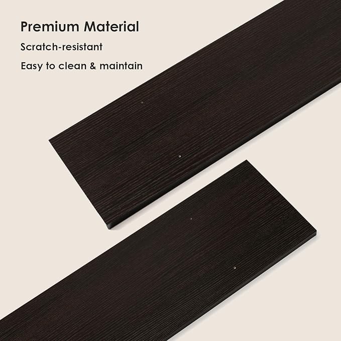 DINZI LVJ Long Wall Shelves, 39.4 Inch Large Floating Shelves Set of 2, Wide Display Shelf Wall Mounted with Brackets, Easy Hanging for Living Room, Toilet, Office, Bedroom, Espresso