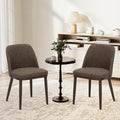COLAMY Upholstered Dining Chairs Set of 2, Modern Kitchen Chairs with Back, Leather Side Dining Room Chairs with Wood Legs for Kitchen Dining Room Restaurant, Dark Brown