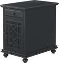 Martin Svensson Home Elegant Chairside End Table, 24 in x 16 in x 25 in, Antique Black