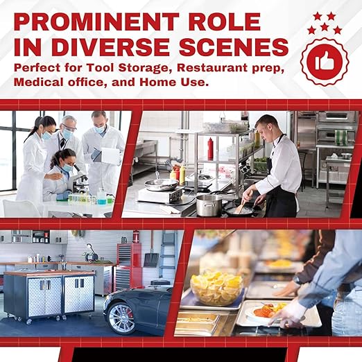 DuraSteel Food Prep Stainless Steel Table - 24 x 60 Inch Commercial Metal Workbench with Adjustable Under Shelf - NSF Certified - for Restaurant, Warehouse, Home, Kitchen, Garage