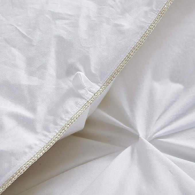 Luxurious Goose Down Feather Fiber Comforter Duvet Insert, Exquisite Pinch Pleat Design, Oversize California King/Cal King White 108 x 98, 100% Egyptian Cotton, 75 oz. Fill Weight, White