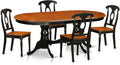 East West Furniture PLKE5-BCH-W 5 Piece Kitchen Table & Chairs Set Includes an Oval Dining Room Table with Butterfly Leaf and 4 Solid Wood Seat Chairs, 42x78 Inch, Black & Cherry