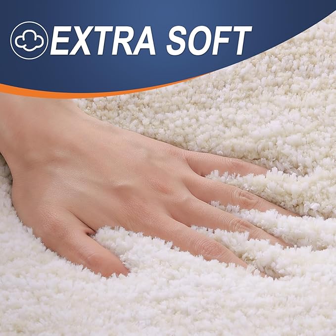 OLANLY Bathroom Runner Rugs 47x20, Extra Soft Absorbent Microfiber Bath Rugs, Rubber Backing, Quick Dry, Washable Bath Mats for Bathroom Floor, Tub and Shower, Home Decor Accessories, Light Beige