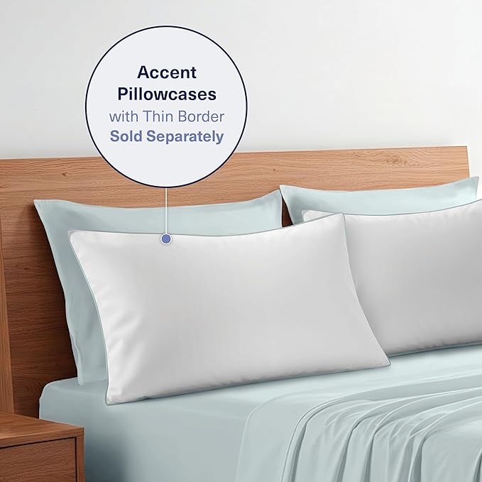 Kickoff Viscose Bamboo Sheets King Size 4-pc 100% Organic Bamboo Viscose Bed Cooling Sheets King Size Set Cool Bedding for hot Sleepers Sheet, Flat, Fitted, Pillowcases (Coastal Blue,K)