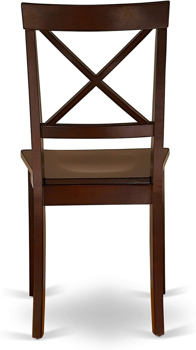 East West Furniture NDBO3-MAH-W 3 Piece Dining Set Contains a Rectangle Dining Room Table with Dropleaf and 2 Wood Seat Chairs, 30x48 Inch, Mahogany
