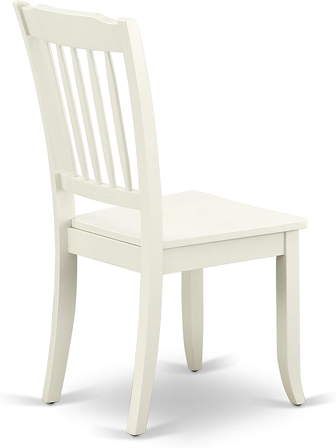 East West Furniture AMDA3-LWH-W 3 Piece Dinette Set for Small Spaces Contains a Round Kitchen Table with Pedestal and 2 Dining Chairs, 36x36 Inch, Linen White