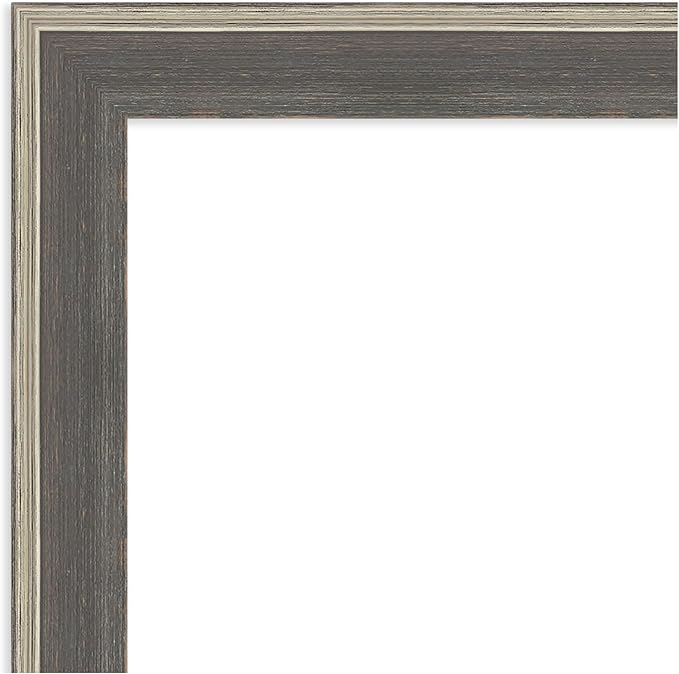 Amanti Art Grey Wall Mirror 29x23 Cottage Grey Silver Rectangle Bathroom Mirror for Wall Decor Living Room, Medium Casual Wood Frame, Hangs Horizonally and Vertically, Bathroom Decor, Beveled Edge