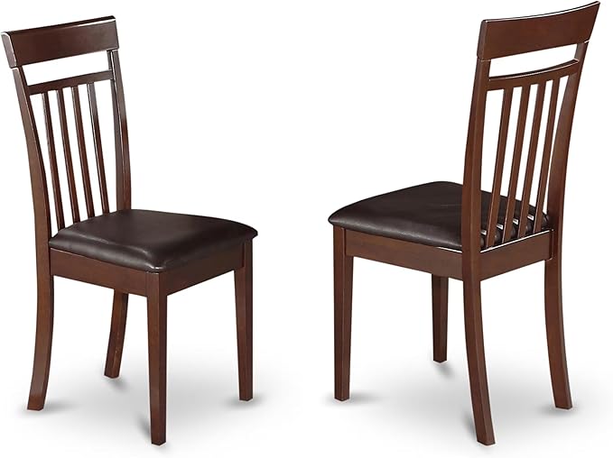East West Furniture DOCA7-MAH-LC 7 Piece Kitchen Table & Chairs Set Consist of a Rectangle Butterfly Leaf Dining Table and 6 Faux Leather Upholstered Chairs, 42x78 Inch, Mahogany