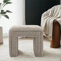Get Set Style Vanity Stool Chair,Modern Wool Ottoman Foot Stool with Wooden Legs for Sofa Ottoman Bench Footstool Extra Seat for Vanity,Makeup Room,Living Room,Entryway(Fully Assembled)