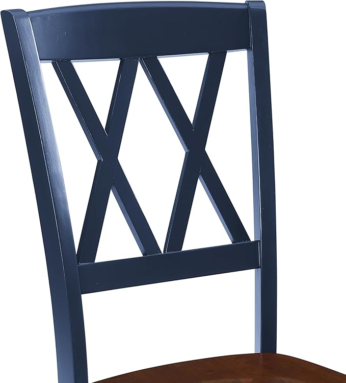 Crosley Furniture Shelby 7-Piece Traditional Dining Table Set for 6, Dinner Tables with Kitchen Chairs, Navy/Dark Cherry