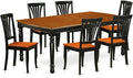 East West Furniture DOAV7-BCH-W 7 Piece Dining Table Set Consist of a Rectangle Dining Room Table with Butterfly Leaf and 6 Wood Seat Chairs, 42x78 Inch, Black & Cherry