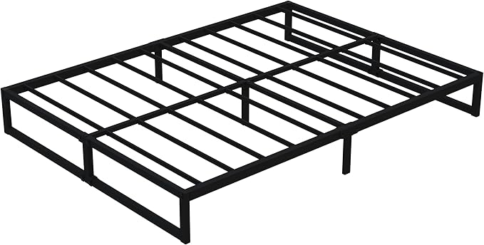 9 Inch California King Bed Frames No Box Spring Needed Heavy Duty Metal Cal King Platform for Mattress Foundation, Noise Free, Easy Assembly, Black