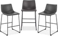 EdgeMod Brinley Counter Stool in Grey (Set of 3)