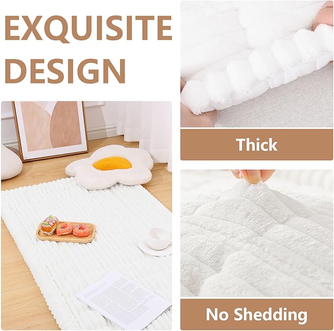 Smiry Couch Cover for Dogs Washable, Non Slip Fuzzy Pet Couch Covers for 3 Cushion Sofa Pet Friendly, Thick Soft Sofa Slipcovers Cushion Protector (White, 27.6" x 70.9")