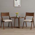 Folding Dining Chairs Set of 2, Upholstered Kitchen Chair with Padded Seat & Wood Backrest, Modern Side-Chair with Wood Legs for Home Office Living Room,No Assembly Needed,Walnut