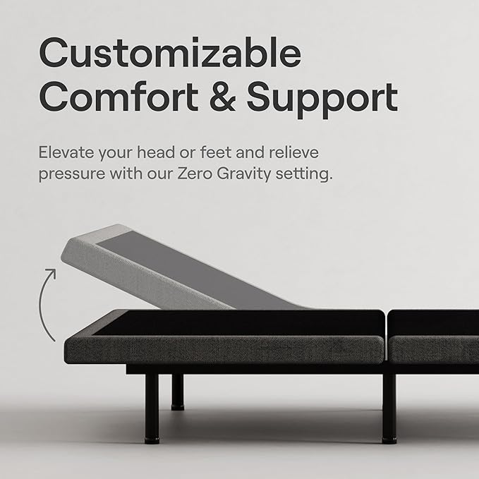 Nectar Luxe King Adjustable Base & 14” Mattress (New Version) - Head & Foot Incline - Medium Firm Memory Foam - Cooling Upgrade - 3 Massage Settings - 365-Night Mattress Trial & Forever Warranty