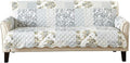 Patchwork Scalloped Printed Furniture Protector Stain Resistant Sofa Cover (Sofa, Grey)