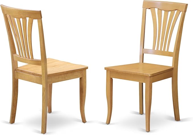 East West Furniture MZAV5-OAK-W 5 Piece Dining Set Includes a Rectangle Dining Room Table with Dropleaf and 4 Wood Seat Chairs, 36x54 Inch, Oak